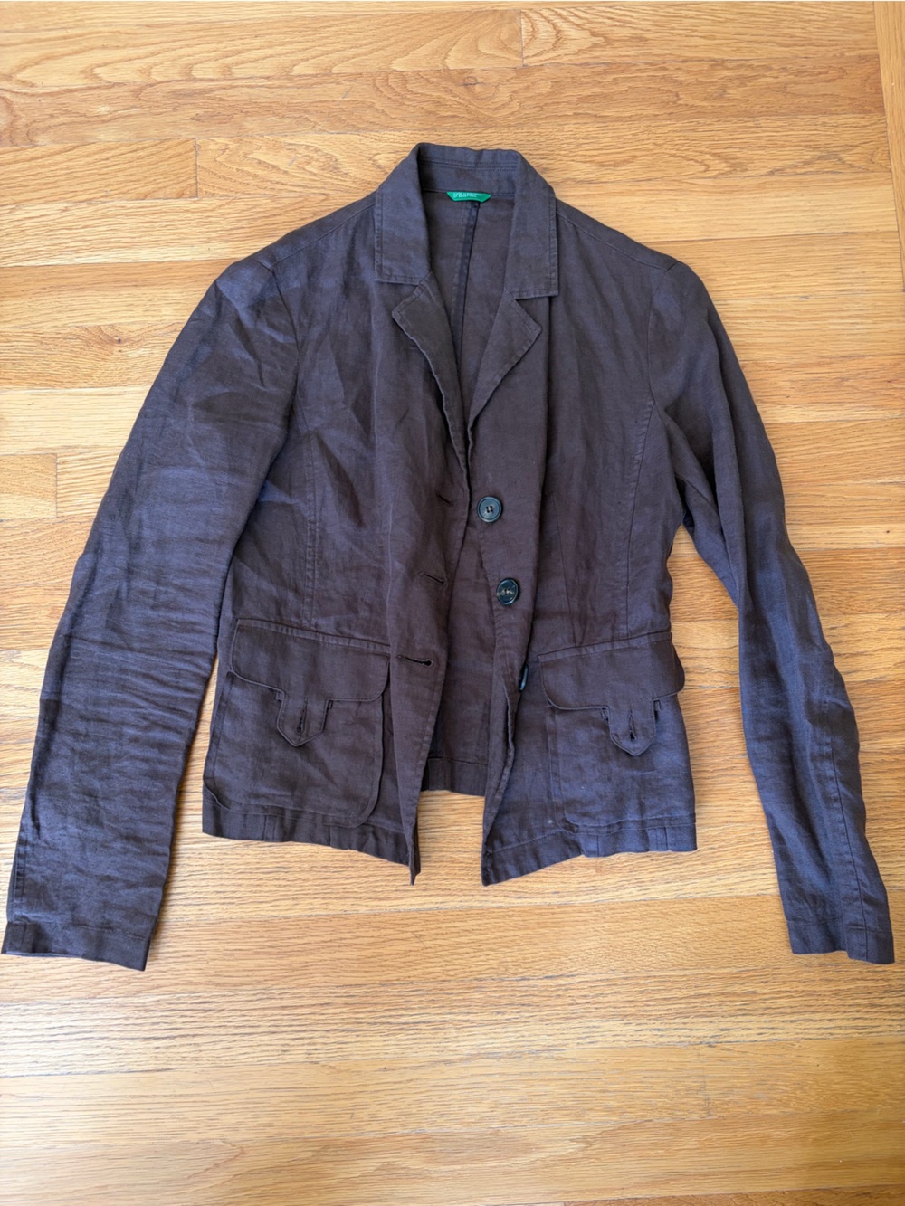United Colors Of Benetton Brown Linen-Blend Blazer